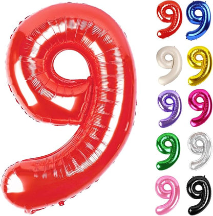 Red Number 9 Balloon 40 Inch by IWERP