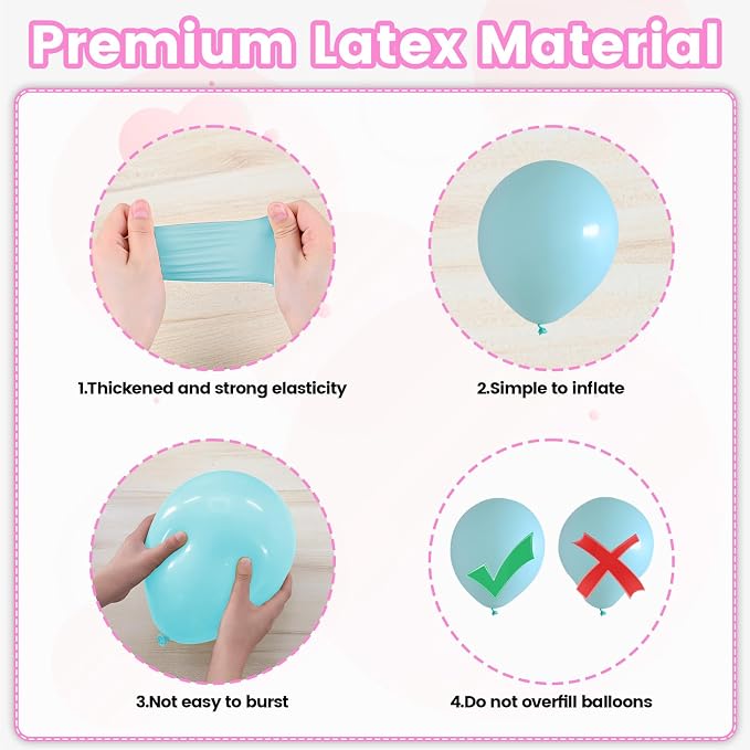 Pink Purple Blue Balloons, 12 Inch Teal Blue Hot Pink Metallic Pearl Purple - Image 3