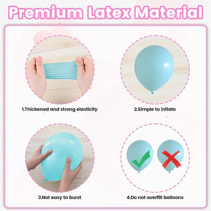 Pink Purple Blue Balloons, 12 Inch Teal Blue Hot Pink Metallic Pearl Purple - Image 3