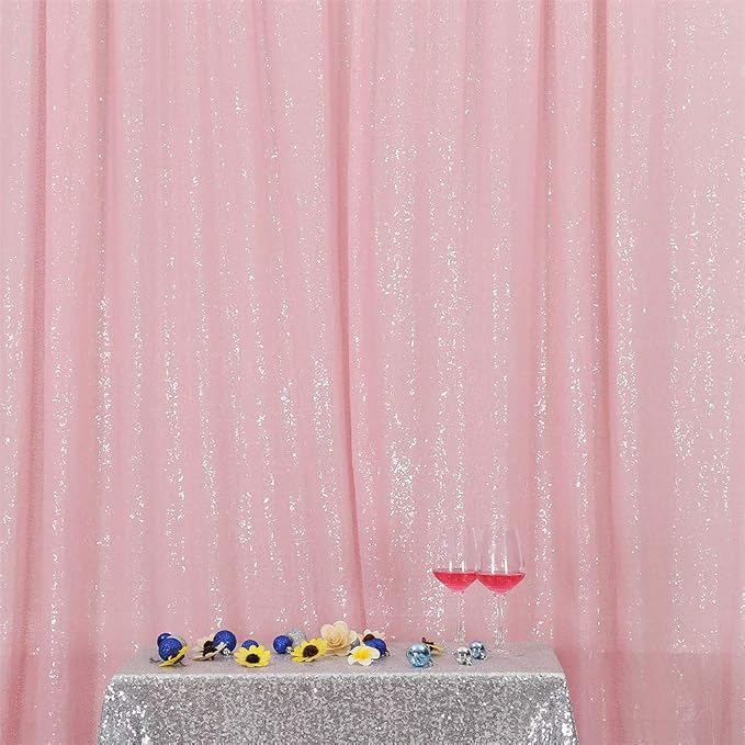 Eternal Beauty Pink 3mm Sequin Backdrop 8x8 Ft - Image 3