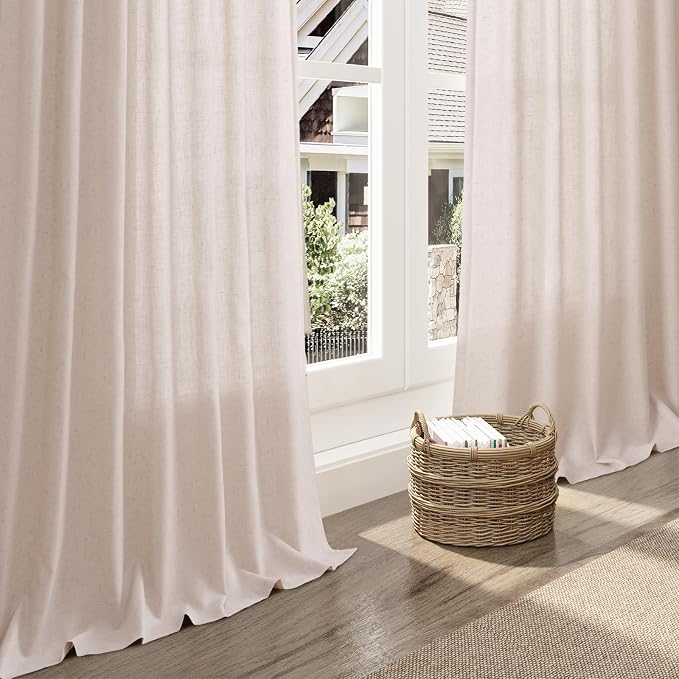 Natural White Linen Curtains 120 Inches Long - Image 5