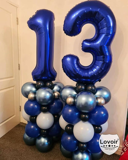 Navy Blue 13 Number Balloons, 40 Inch Giant Number 13 Balloons Foil Mylar - Image 6
