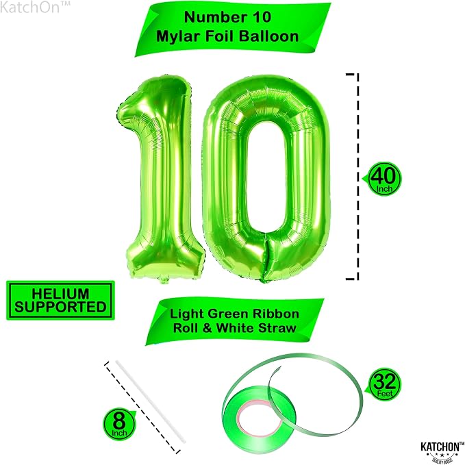KatchOn Green number 10 balloon 40 Inch - Image 4