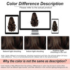 Ponytail Extension, Clip on Ponytails for Women, 12" Claw Clip in Short Curly Wavy Pony Hair Extension for Women - Light Brown