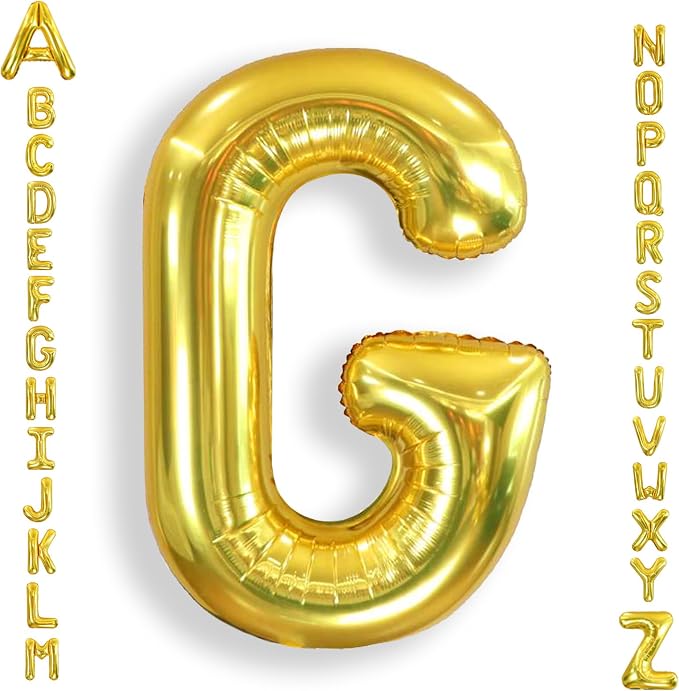 AULE 40 Inch Gold G Balloon Letter Foil A-Z Birthday Big Alphabet | Birthday by AULE