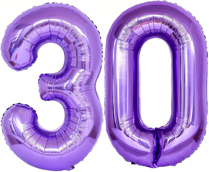 Number 30 Purple Balloons 40 Inch Giant Purple Foil 30 Helium Balloons by LHOAVWE
