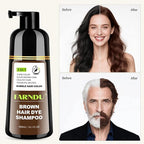 Brown Hair Dye Shampoo, 3 in 1 Instant Hair Color with 15 Min Gray Coverage, Natural Semi-Permanent Herbal Shampoo for Men & Women
