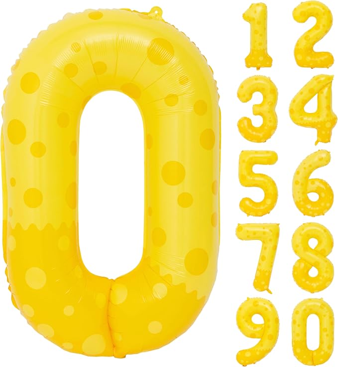 40in Yellow Polka Dot Number 0 Helium Foil Polyester Film Balloon Digital 0 | by Exquisitehighqualitypartydecorationstomeetyoureveryneed%EF%BC%81