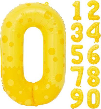 40in Yellow Polka Dot Number 0 Helium Foil Polyester Film Balloon Digital 0 | by Exquisitehighqualitypartydecorationstomeetyoureveryneed%EF%BC%81