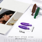 10 Pcs Creaseless No Crease No Bend Flat Hair Clips For Styling Non Slip Makeup Clips For Women Salon Hairstyle,Matte Brown Dark Blue Purple Green