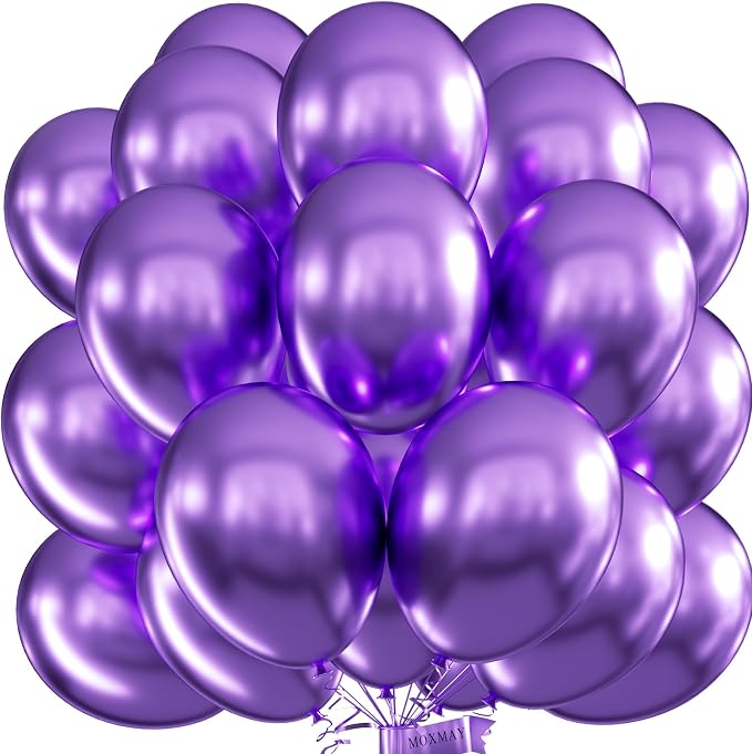 Metallic Purple Balloons 12inch by MOXMAY