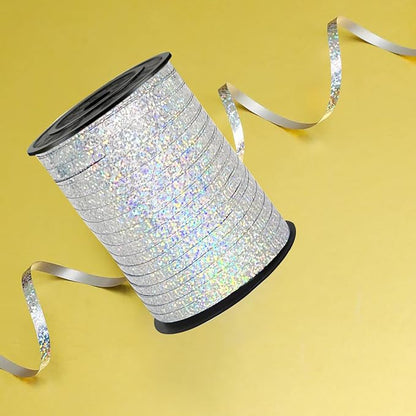 500 Yards Silver Satin Ribbon Curling Crimped Balloon Ribbon, Balloon String - Image 7