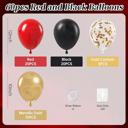 Red Black and Gold Balloons - Image 2