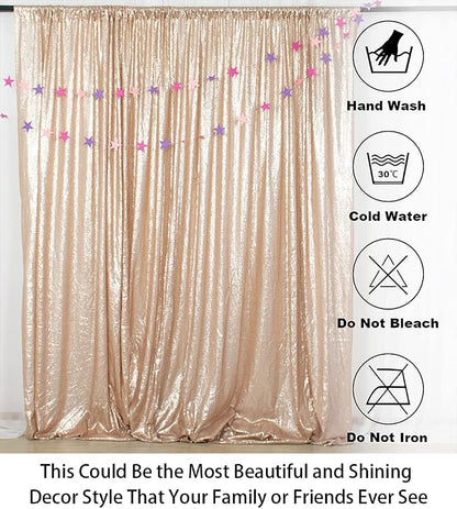 ShinyBeauty PHOTOBOOTH Background Best Choice-7FTx7FT-Champagne-Sequin - Image 5