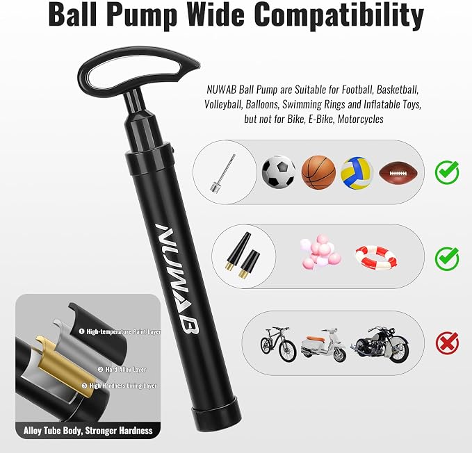 NUWAB 10.6 Inch Ball Pump, Lightweight Portable Hand Air Pump | NUWAB Ball Pump - Image 5
