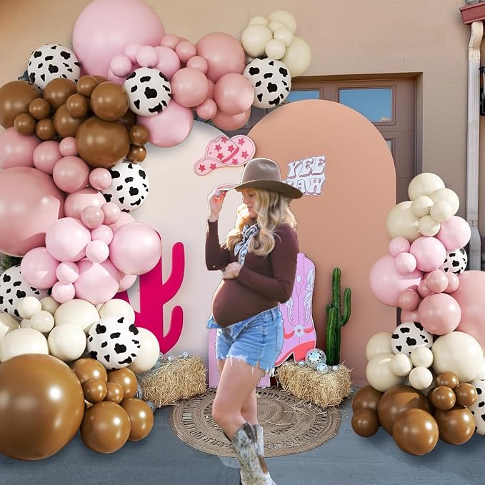 Cowgirl Dusty Pink Cow Balloon Arch Kit Western Party Decoration | Light Pink - Image 3