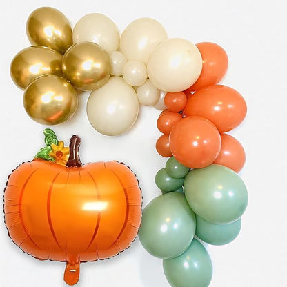 Fall Balloons Garland Arch Kit, Burnt Orange Pumpkin Foil Balloons - Image 4