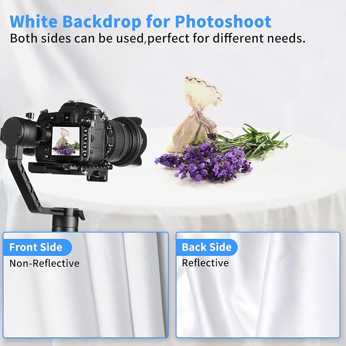HEMMOTOP White Photo Backdrop, 10x20 ft Large Photography Screen Backdrops | - Image 4