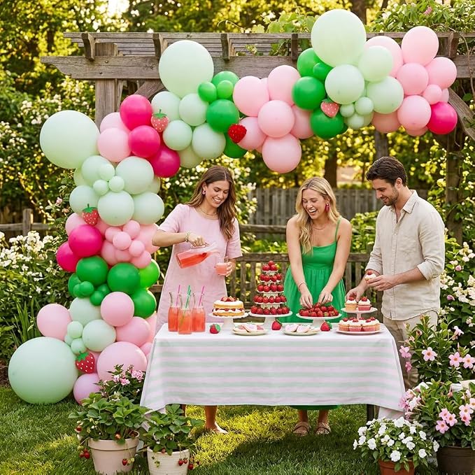 Pink and Green Balloons, 12 Inch Hot Pink Sage Green Balloons - Image 6