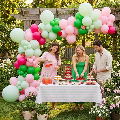 Pink and Green Balloons, 12 Inch Hot Pink Sage Green Balloons - Image 6