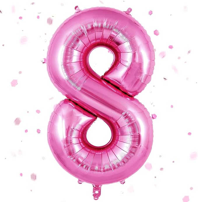 Pink Number Balloons, Large Hot pink Number 8 Balloon 40 Inch Pink 8 Balloon by Yeodong