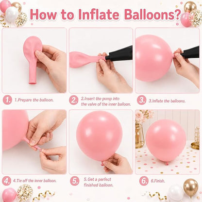 Dusty Pink Balloons, 12 Inch Dusty Pastel Pink and White Confetti Balloon - Image 9