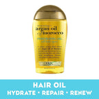 OGX Renewing + Argan Oil of Morocco Penetrating Hair Oil Treatment, Moisturizing & Strengthening Silky Oil for All Hair Types, Paraben-Free, Sulfated-Surfactants Free, 3.3 fl oz (Pack of 2)