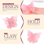 Butterfly Clips for Hair 50pcs, Cute Mini Small Hair Accessories for Kids Toddler Girls Women 90s Y2K Colorful Pastel Clip Claw, 10 Colors (Jelly)