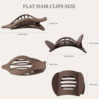 8 PCS Flat Hair Clips for Women French Matte Flat Claw Clips for Thick & Thin Hair No-Slip Hair Barrettes, Strong Hold Styling Accessories