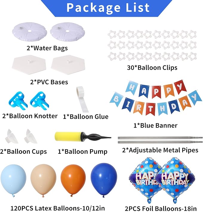 Blue and Orange Balloon Column Stand Kit Set of 2 - Image 3