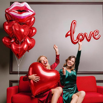 32 Inch Large Red Heart Balloons - Image 6