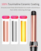 5 in 1 Curling Iron, Curling Wand Set Versatile Hair Crimper Waver 4 Interchangeable Ceramic Barrels(0.35"-1.25'') Fast Heating Dual Voltage Christmas Birthday Gifts for Women All Hair Types Travel