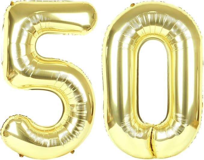 50 Balloon - Champagne Gold Birthday Number Balloons, 40 Inch Decorations | by ALPHADELTAPI