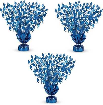 PMU 3 Pcs Blue Graduation Balloon Weights, Graduation Centerpieces by PMU