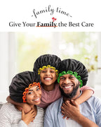 mikimini Black Shower Caps for Women Men & Girls 2 Packs, Reusable, Double Layers Waterproof Bathing Shower Hat with Soft Comfortable PEVA Lining, non-fading, Stretchy Shower Cap