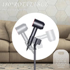 Hands-Free Rotatable Hair Dryer Stand with Adjustable Height and Heavy Base for Salon and Home Use - Ideal for Women and Pets