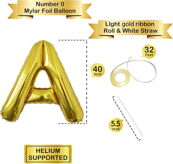 Letter Balloons Gold Party Balloon - Image 3