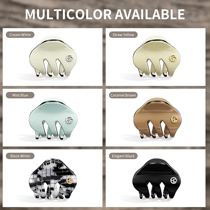 EVITA PERONI Small Hair Clips, Mini Hair Clip for Hair, Little Tiny Claw Clips for Women Girls Half Updo, Caramel Brown