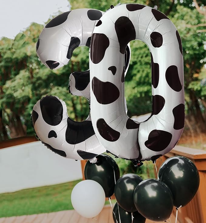 Cow Print Number Balloons, Large Foil Number 0 Balloon 40 Inch Cow Balloon - Image 4