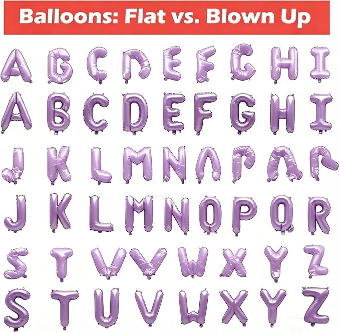 52 Pcs Pastel Purple Letter Balloons, Custom 2 Set A-Z Set - Image 4