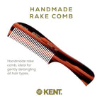 Kent 10T Tortoise Large Detangler Comb, Handmade Wide Tooth Comb for Curly and Thick Hair, Detangling Combs For Wet and Dry Hair, Saw-Cut and Hand Polished Handmade in England