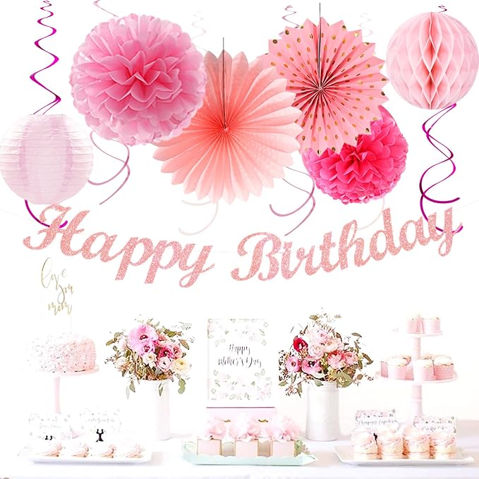 Light Hot Pink Birthday Party-Decorations - Image 5