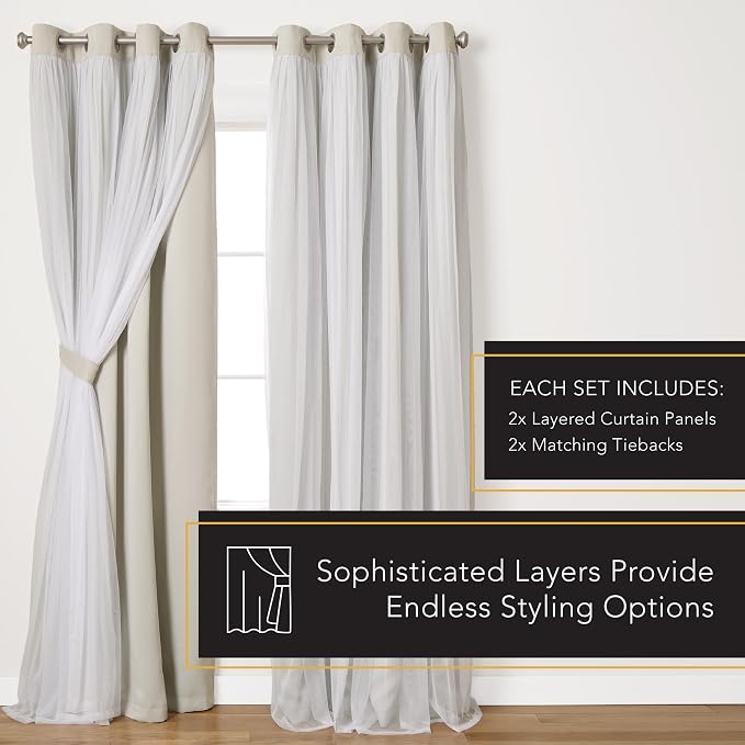 TOWN & COUNTRY LUXE Talia Double Layer Indoor Curtains, Sheer and Room - Image 6