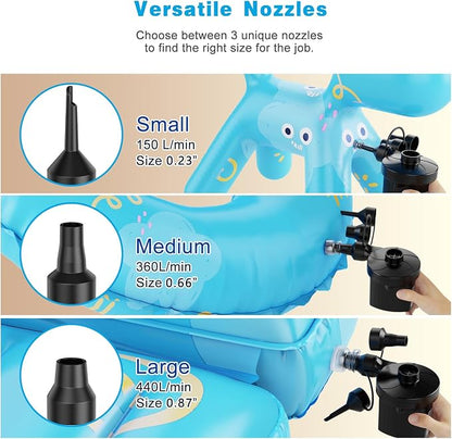 Electric Air Pump for Inflatables, Portable Quick-Fill Air Pump - Image 5