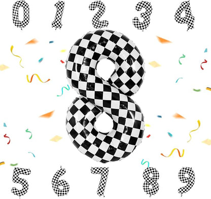 40 Inch Checkered Number 8 Balloon by Unknown