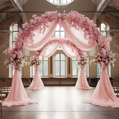 Blush Wedding Arch Draping Fabric Backdrop Drapes Sheer 28.7"x 20FT | Sheer - Image 6