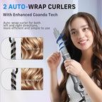 Quico 5 in 1 Blow Dryer Brush, Auto-Rotating Curling Brush, Air Curler for Hair, Hot Air Hair Styler with Negative Ions, No Heat Damage