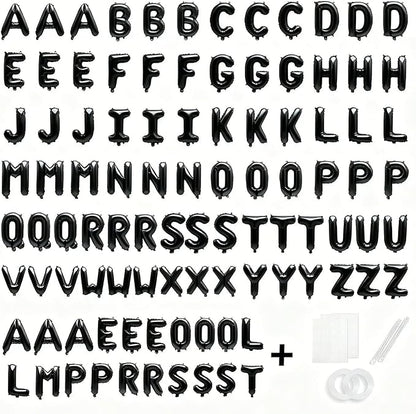 98 Pcs Black Letter Balloons, Custom 3 Set A-Z Set - Image 2
