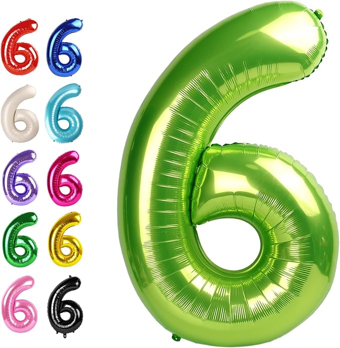 Light Green Number 6 Balloon 40 inch, Birthday Party Balloons Decorations | by Upgesy