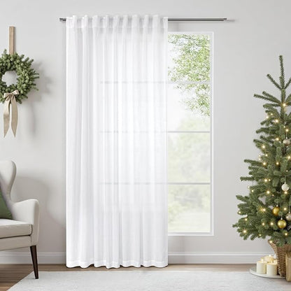 Pitalk 80 Inch Curtains for Living Room 2 Panel Set Back Tab Pocket Pleated by Pitalk